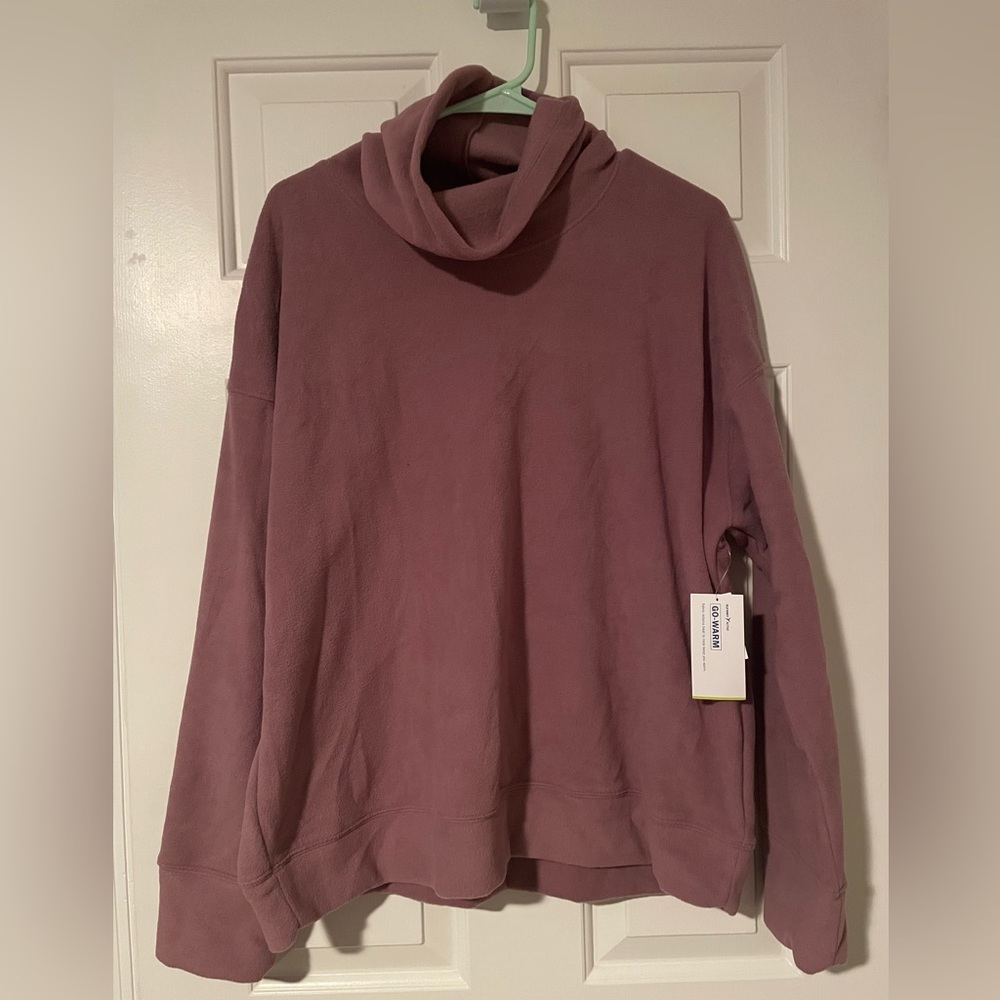 Old Navy Active mauve Purple Fleece NWT XL. Turtle/cowl neck-esque